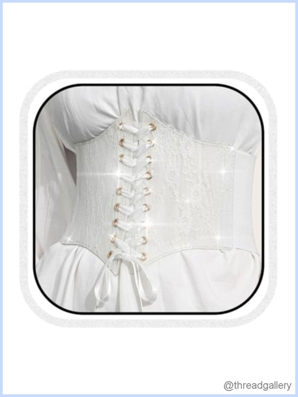 Lace Corset Belt Wide Elastic Waist Tied Waspie Adjustable One Size